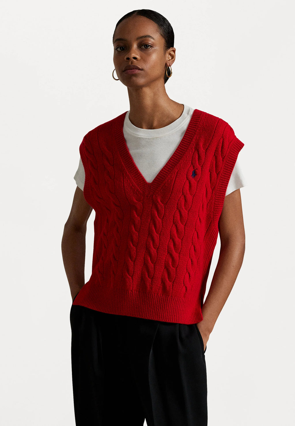 Chaleco Polo Ralph Lauren de punto trenzado de lana y cachemir