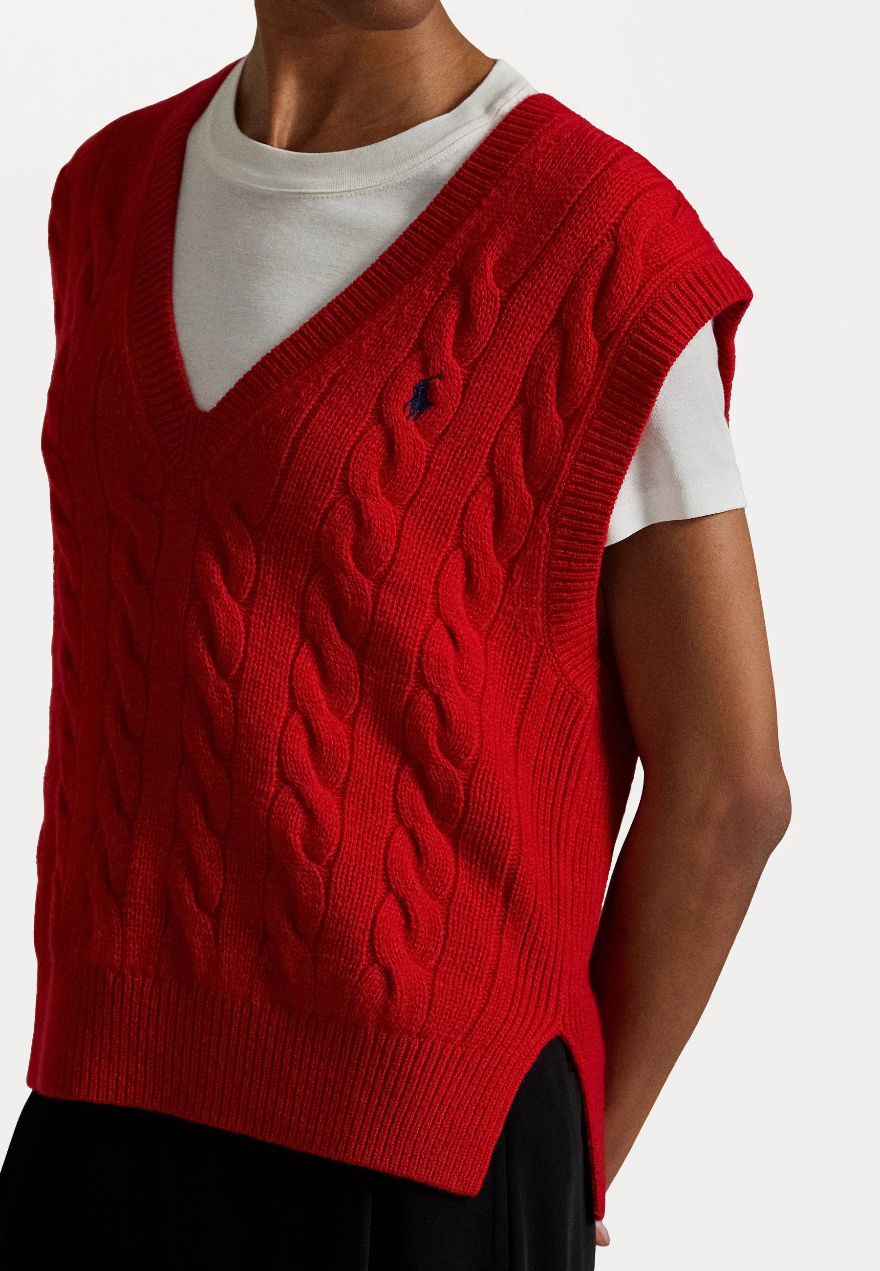 Chaleco Polo Ralph Lauren de punto trenzado de lana y cachemir