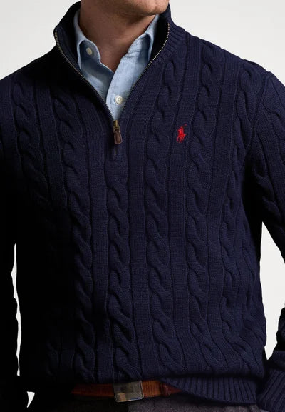 Sweater Trenzado Hombre Quarter Zip