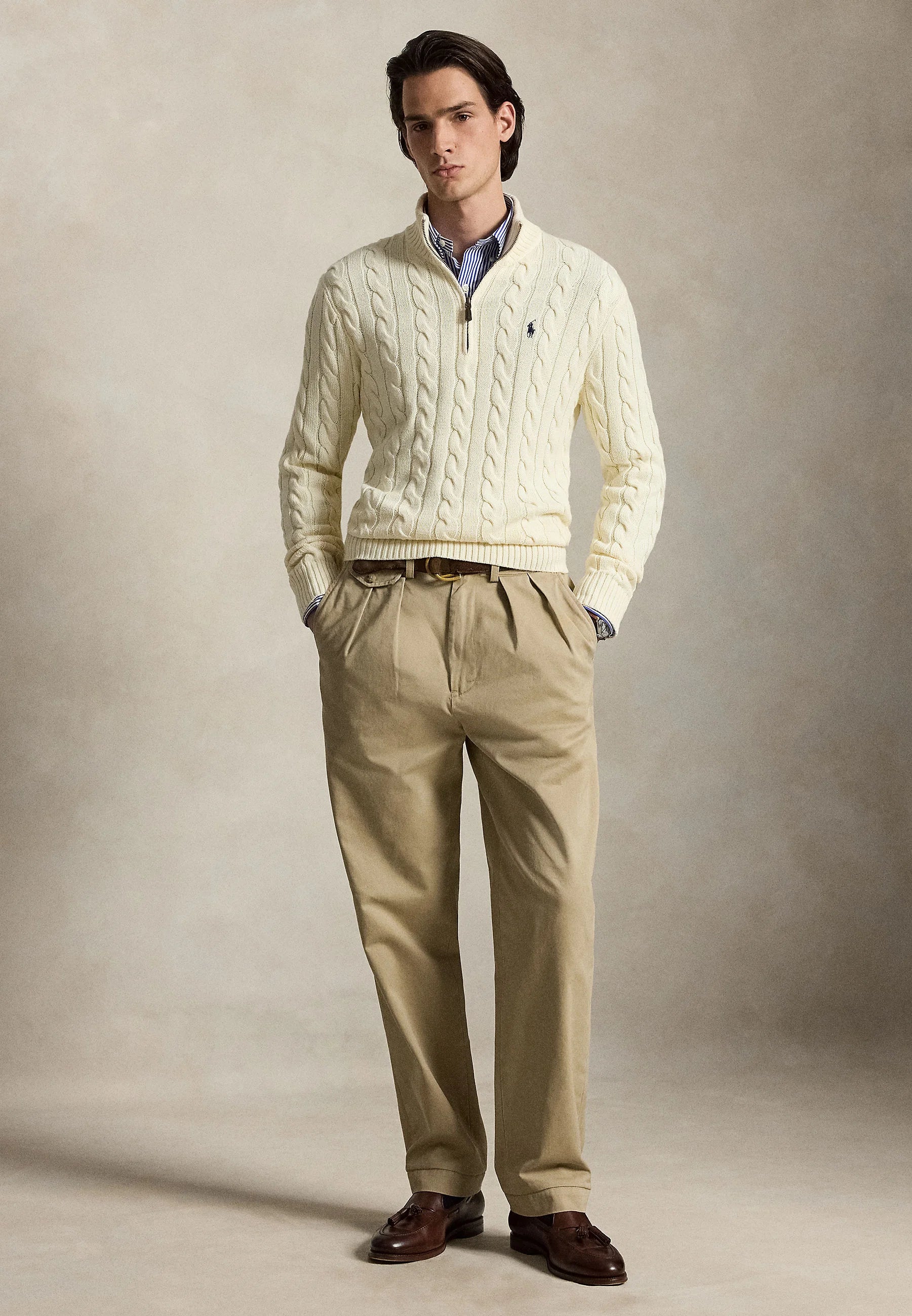 Sweater Trenzado Hombre Quarter Zip