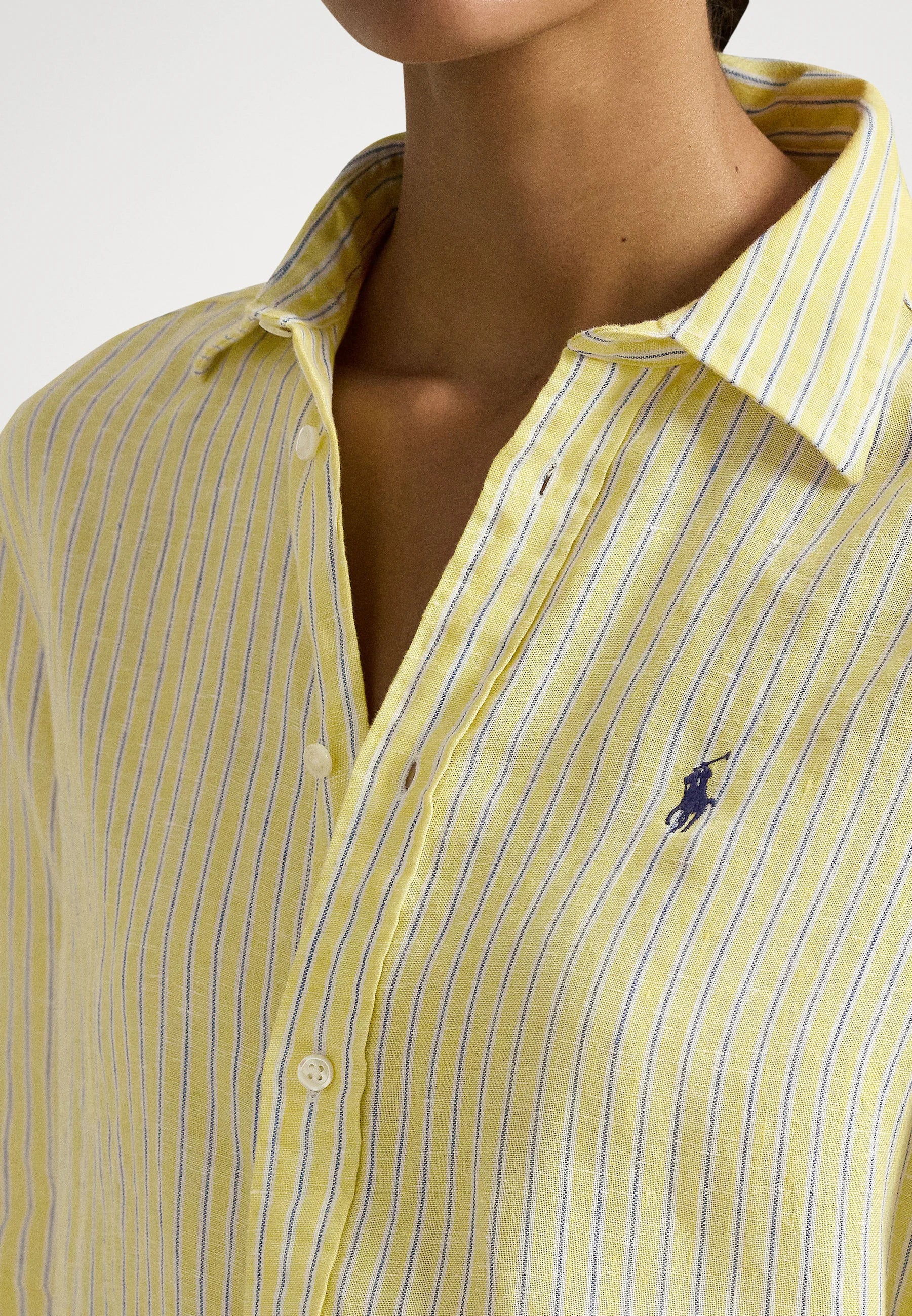Camisa Polo Ralph Lauren Striped Classic Fit Lino