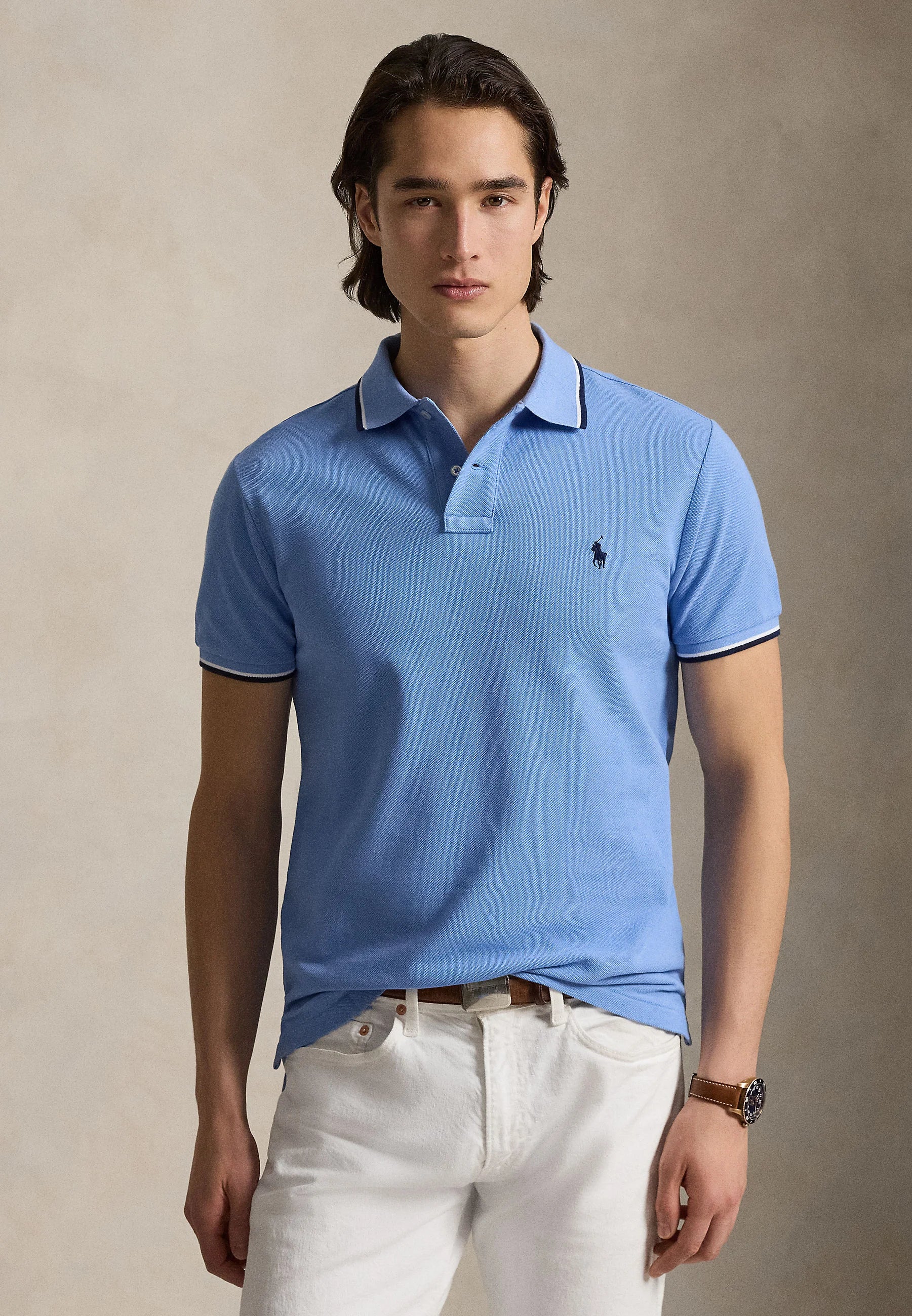 Camisa Polo Ralph Lauren Custom Slim Fit Tipped Mesh