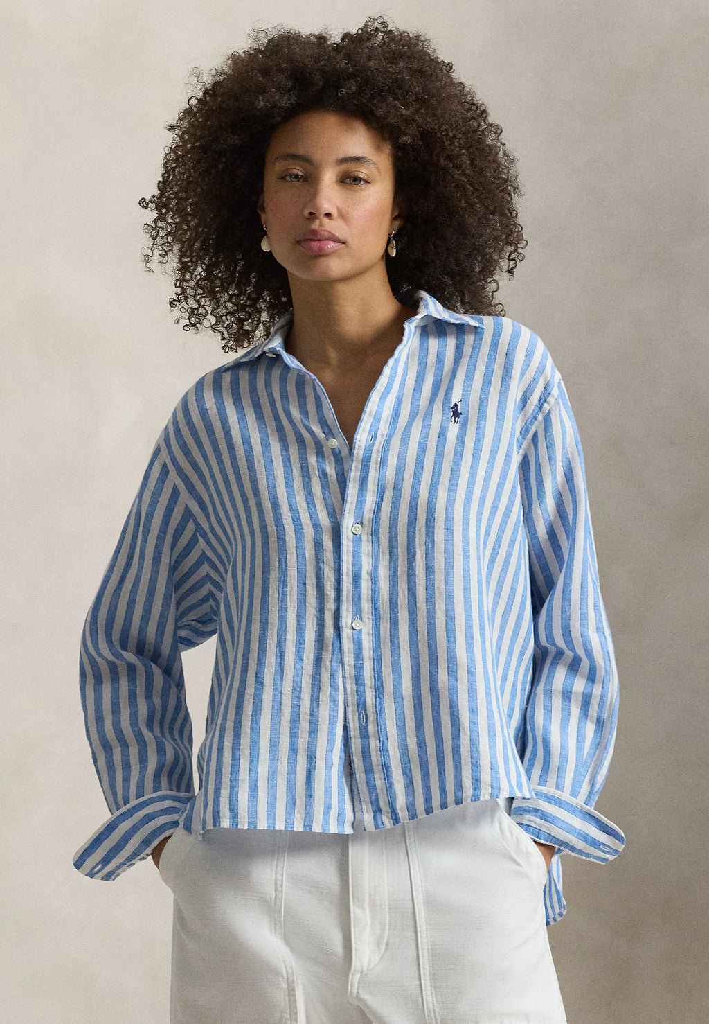 Camisa Polo Ralph Lauren Striped Lino