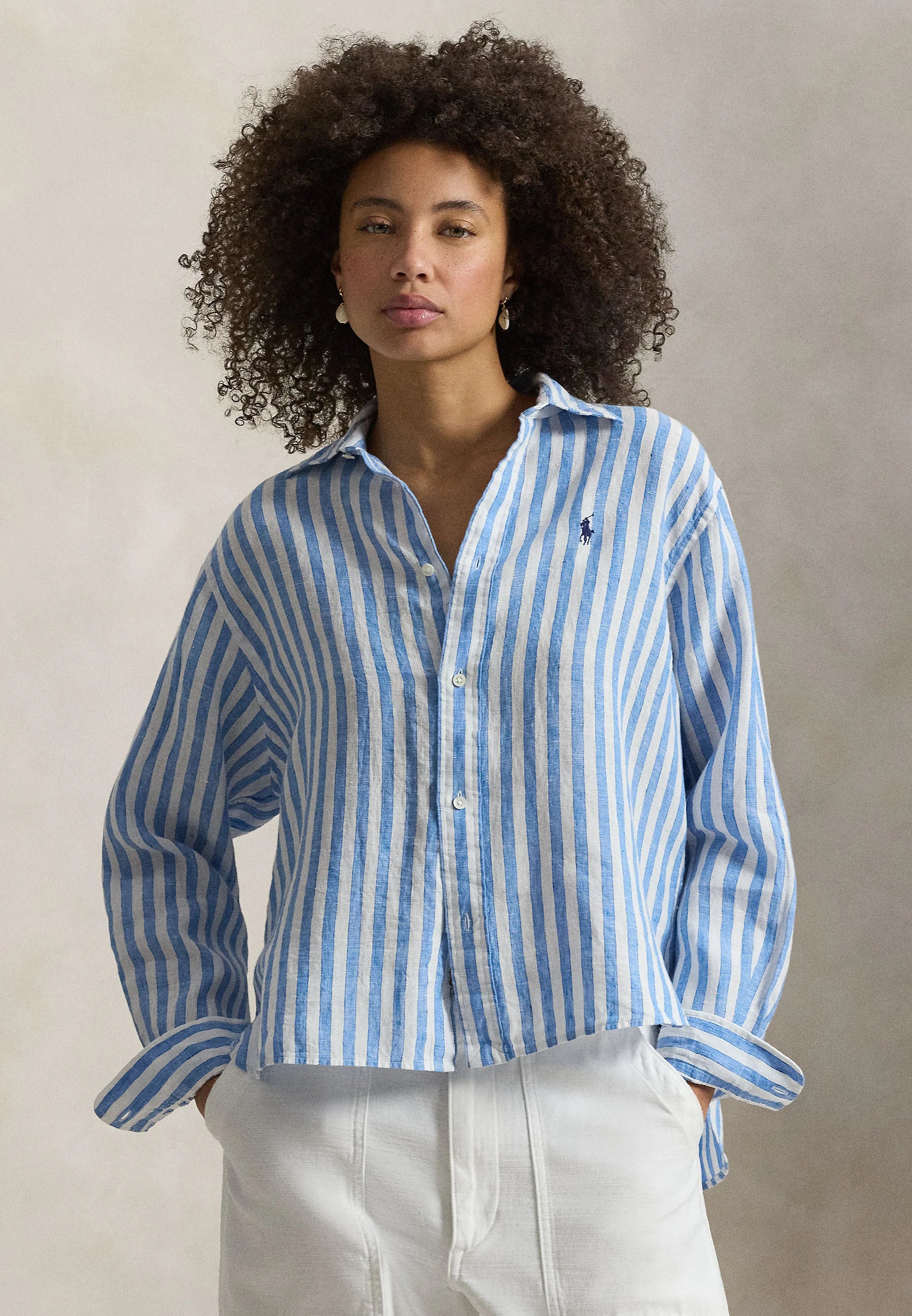 Camisa Polo Ralph Lauren Striped Lino