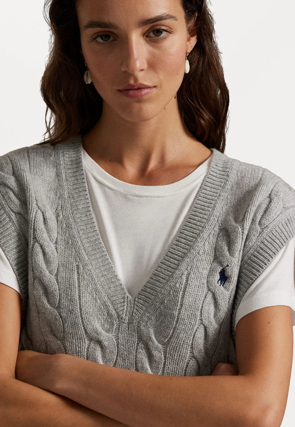 Chaleco Polo Ralph Lauren de punto trenzado de lana y cachemir