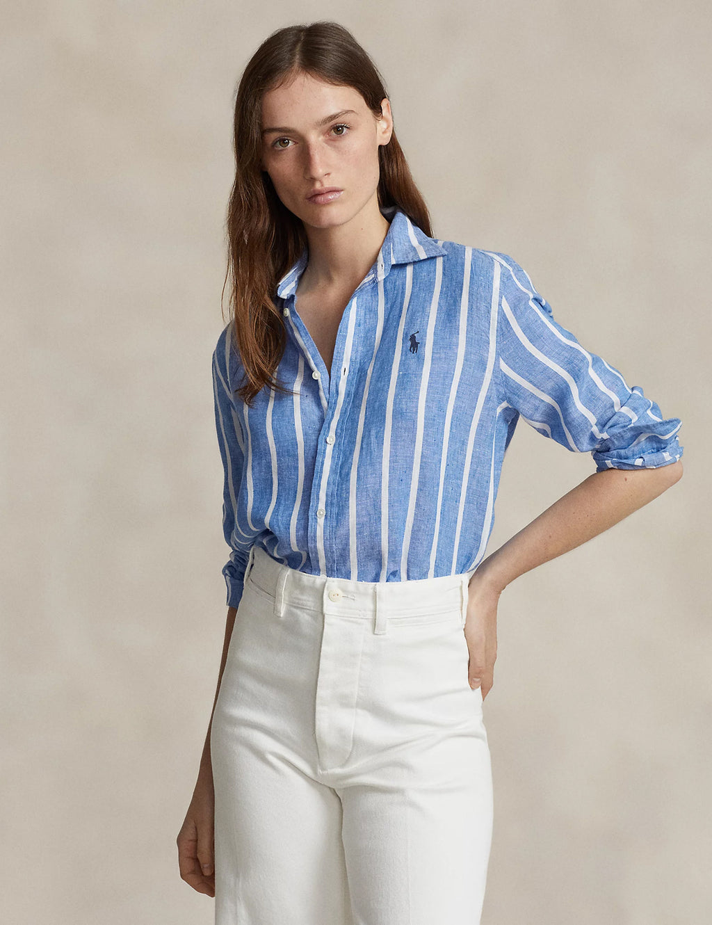 Camisa Polo Ralph Lauren Striped Classic Lino