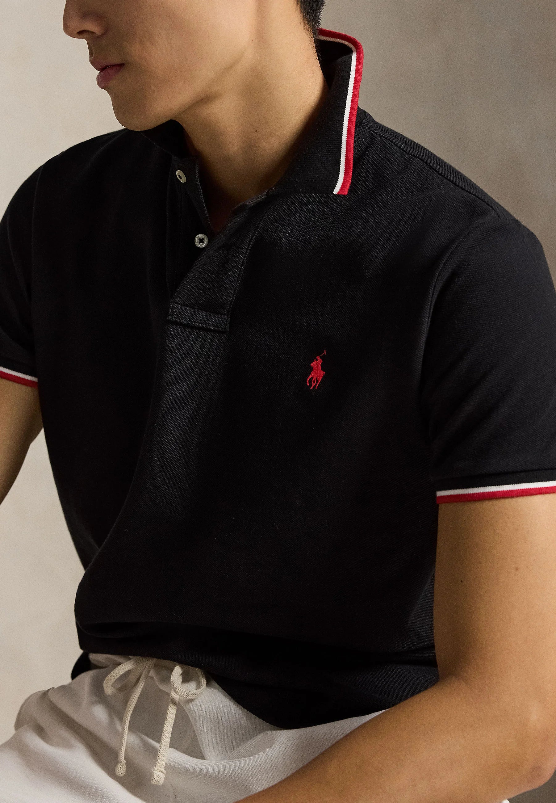 Camisa Polo Ralph Lauren Custom Slim Fit Tipped Mesh