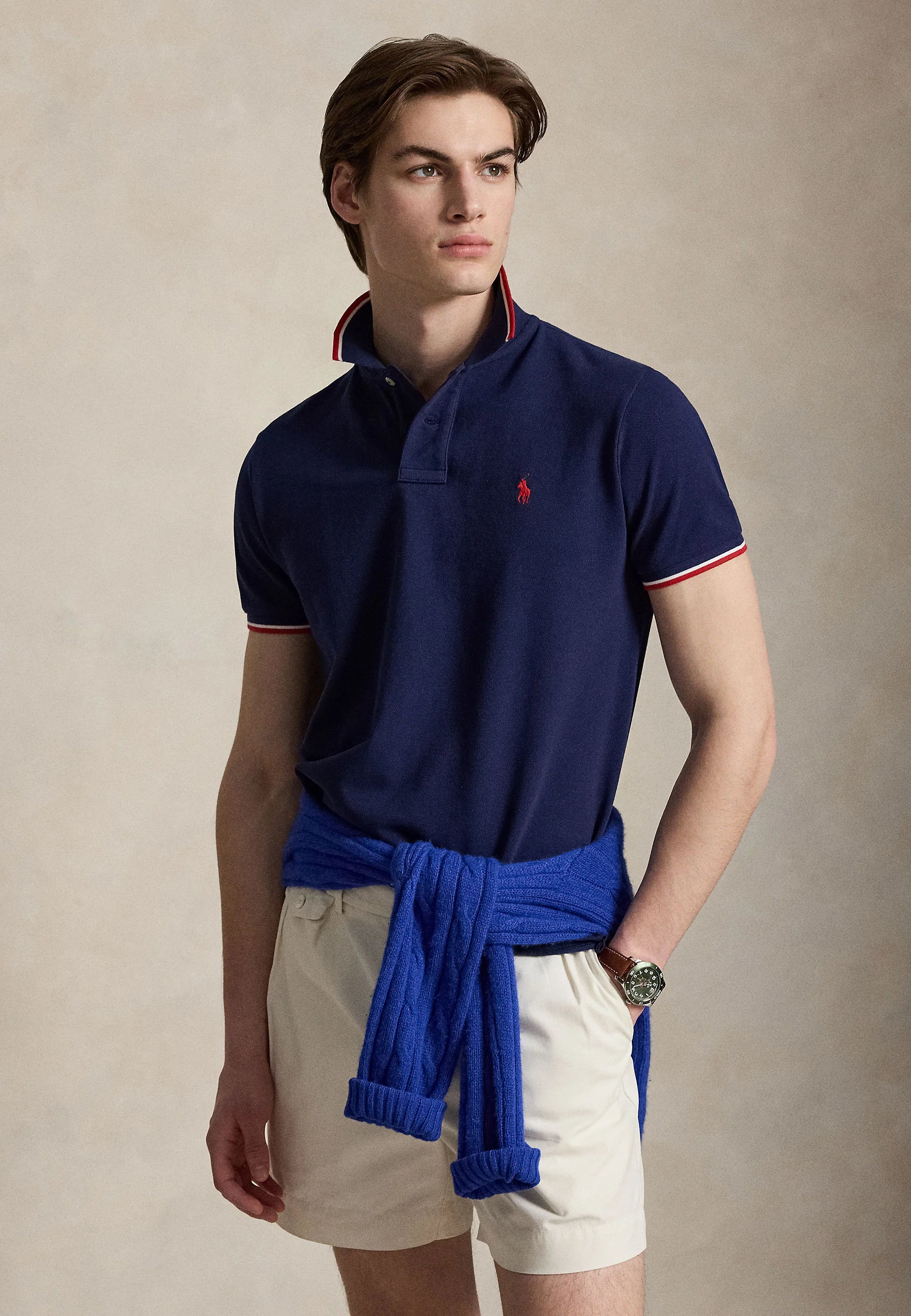 Camisa Polo Ralph Lauren Custom Slim Fit Tipped Mesh