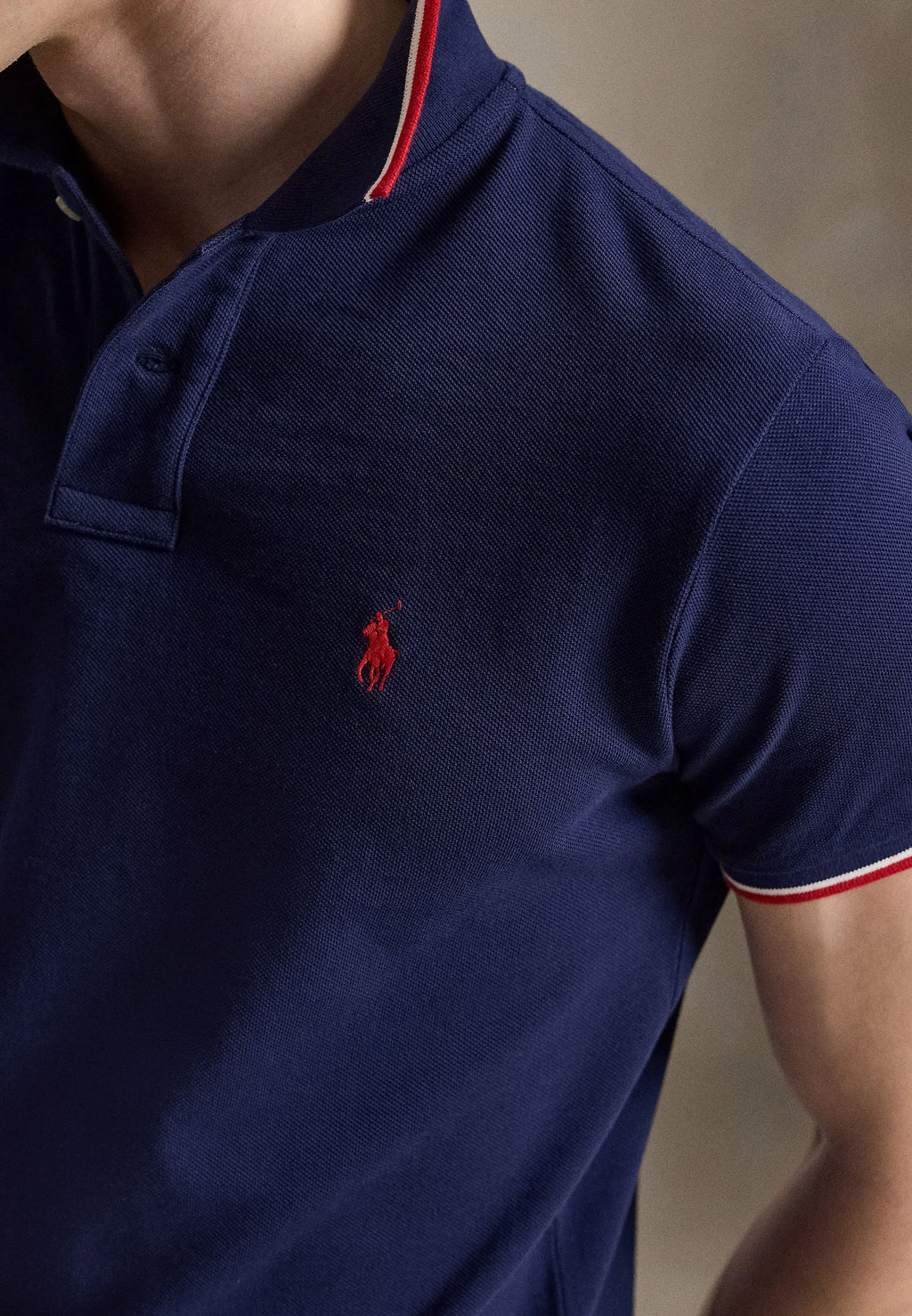 Camisa Polo Ralph Lauren Custom Slim Fit Tipped Mesh