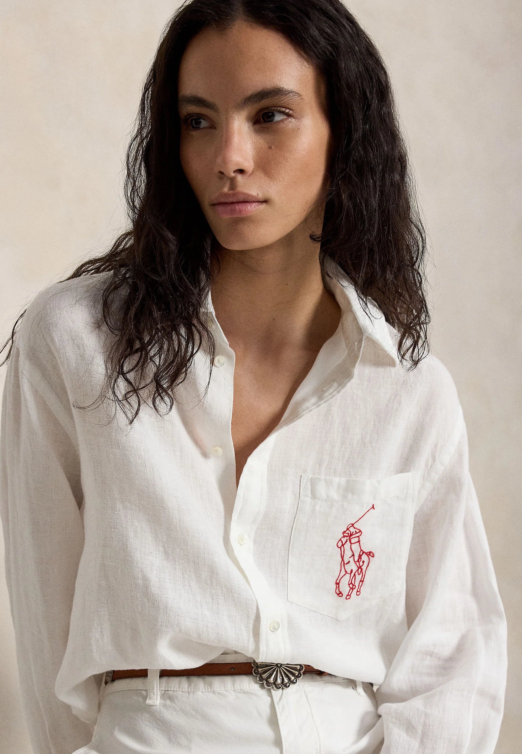 Camisa Oxford Polo Ralph Lauren de Lino Big Pony Oversize