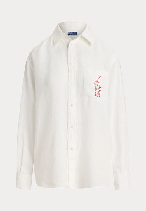 Camisa Oxford Polo Ralph Lauren de Lino Big Pony Oversize