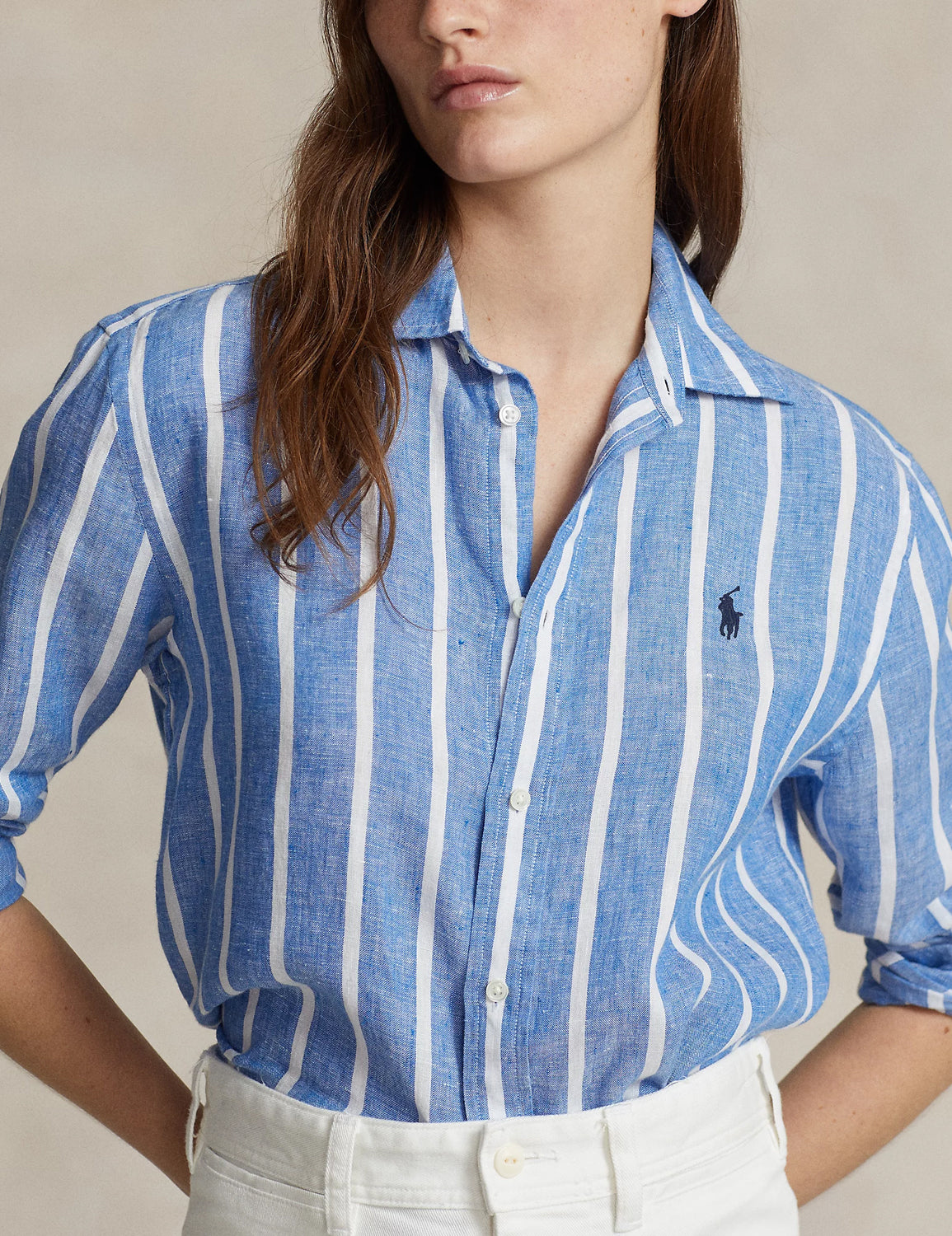 Camisa Polo Ralph Lauren Striped Classic Lino