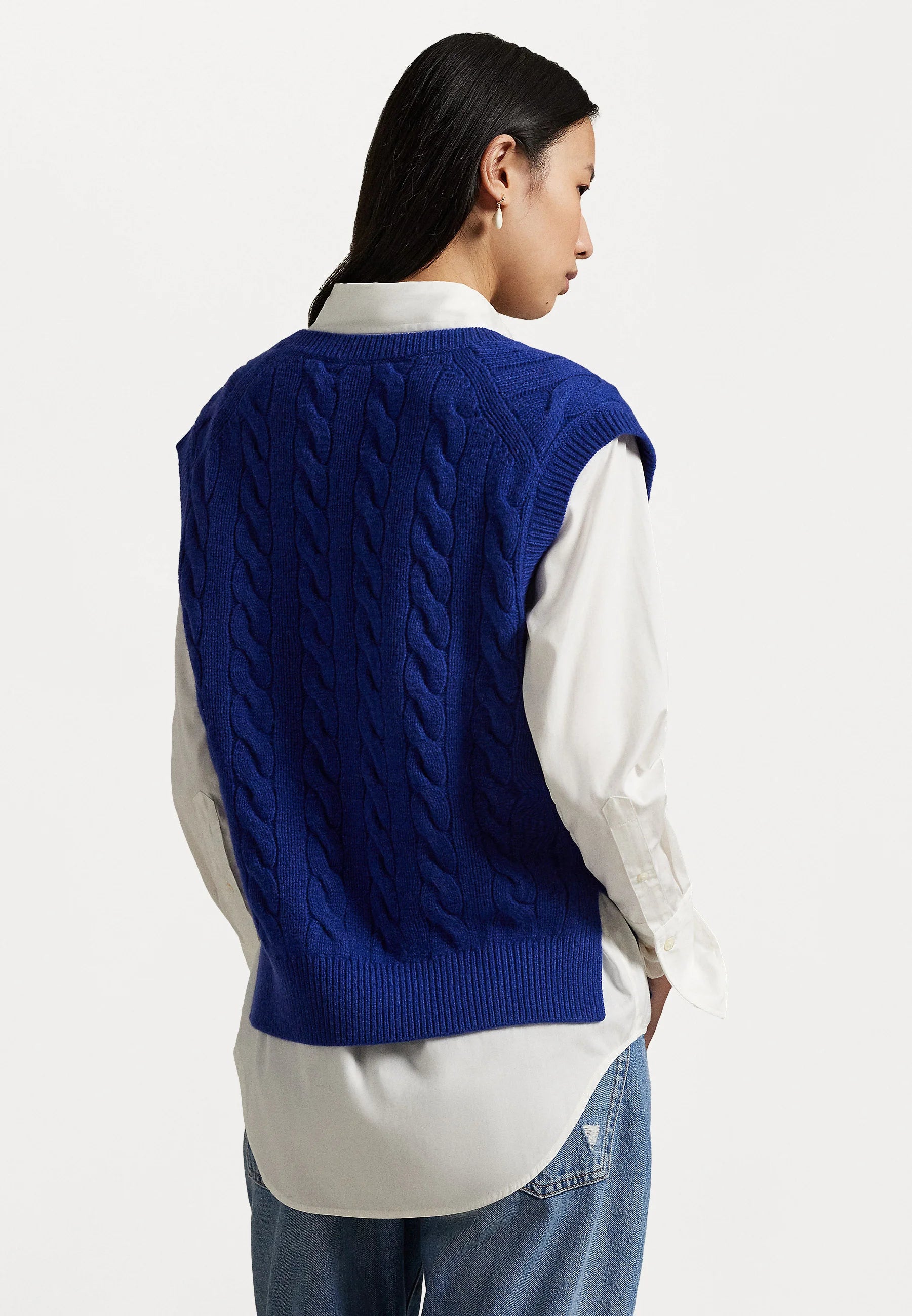 Chaleco Polo Ralph Lauren de punto trenzado de lana y cachemir