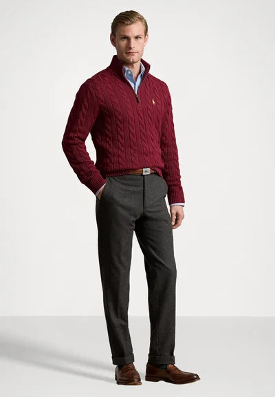 Sweater Trenzado Hombre Quarter Zip