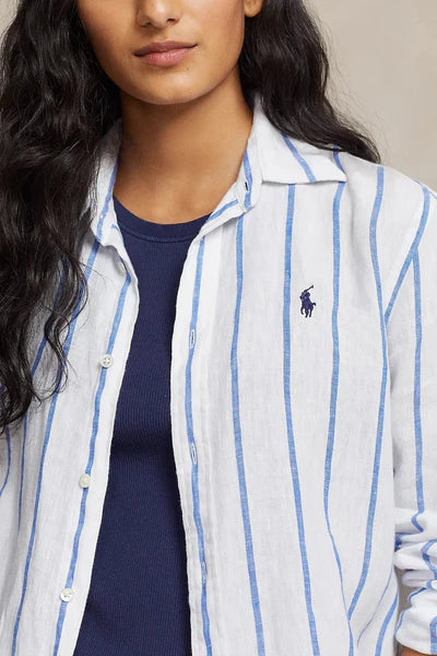 Camisa Polo Ralph Lauren Striped Classic Lino