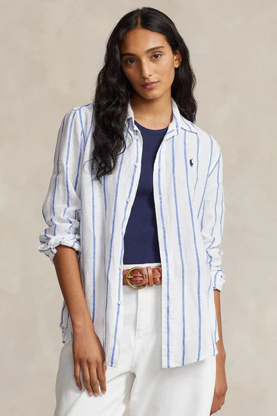 Camisa Polo Ralph Lauren Striped Classic Lino