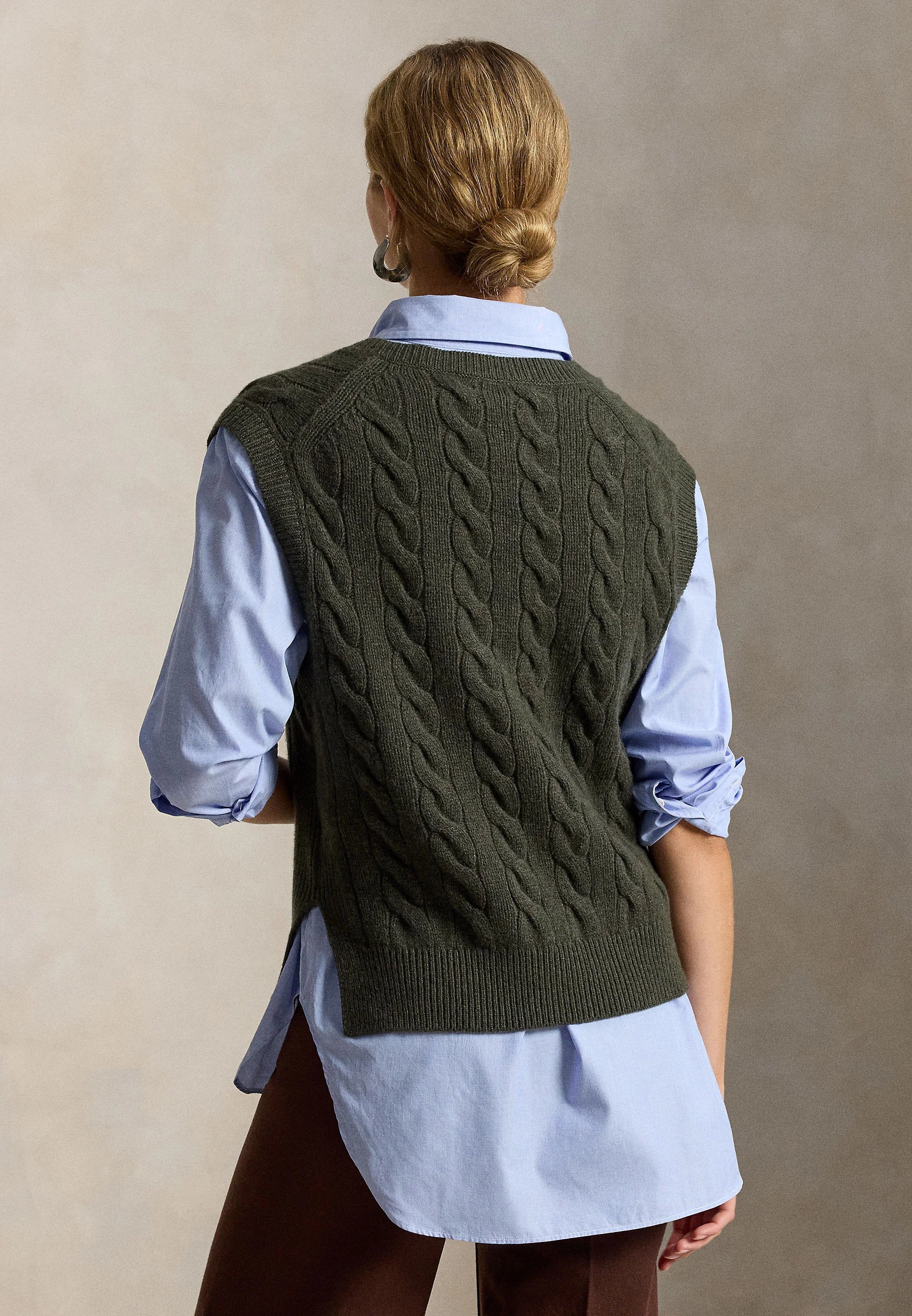 Chaleco Polo Ralph Lauren de punto trenzado de lana y cachemir