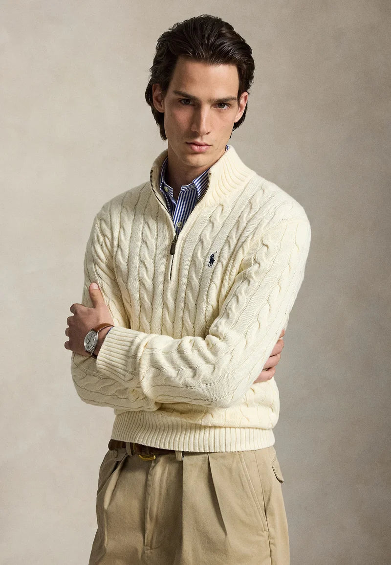 Sweater Trenzado Hombre Quarter Zip