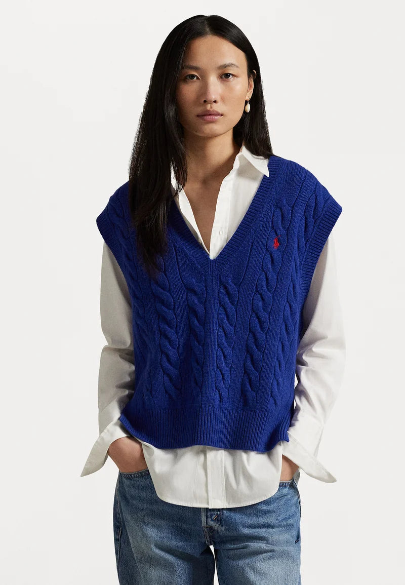 Chaleco Polo Ralph Lauren de punto trenzado de lana y cachemir