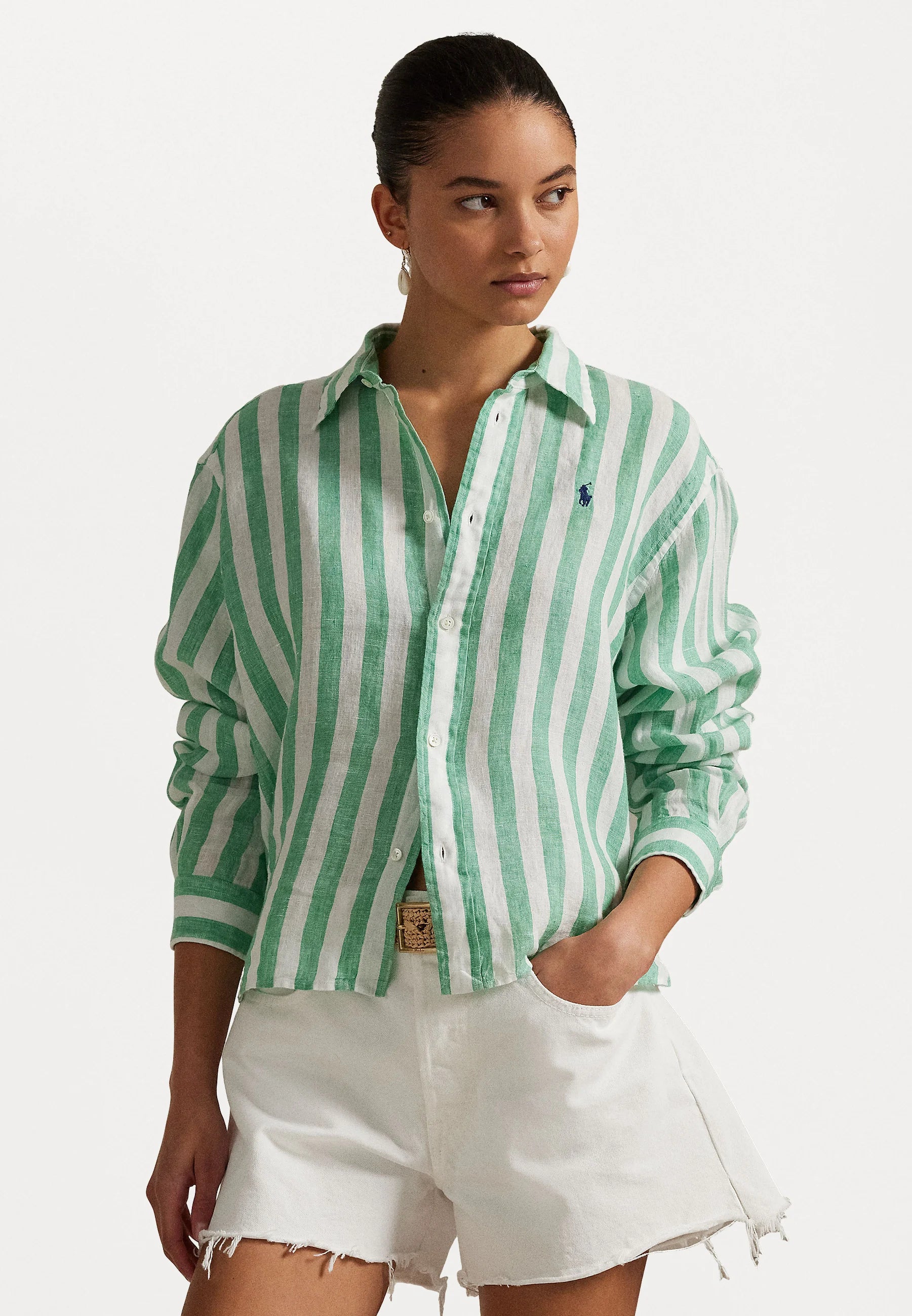 Camisa Polo Ralph Lauren Striped Lino