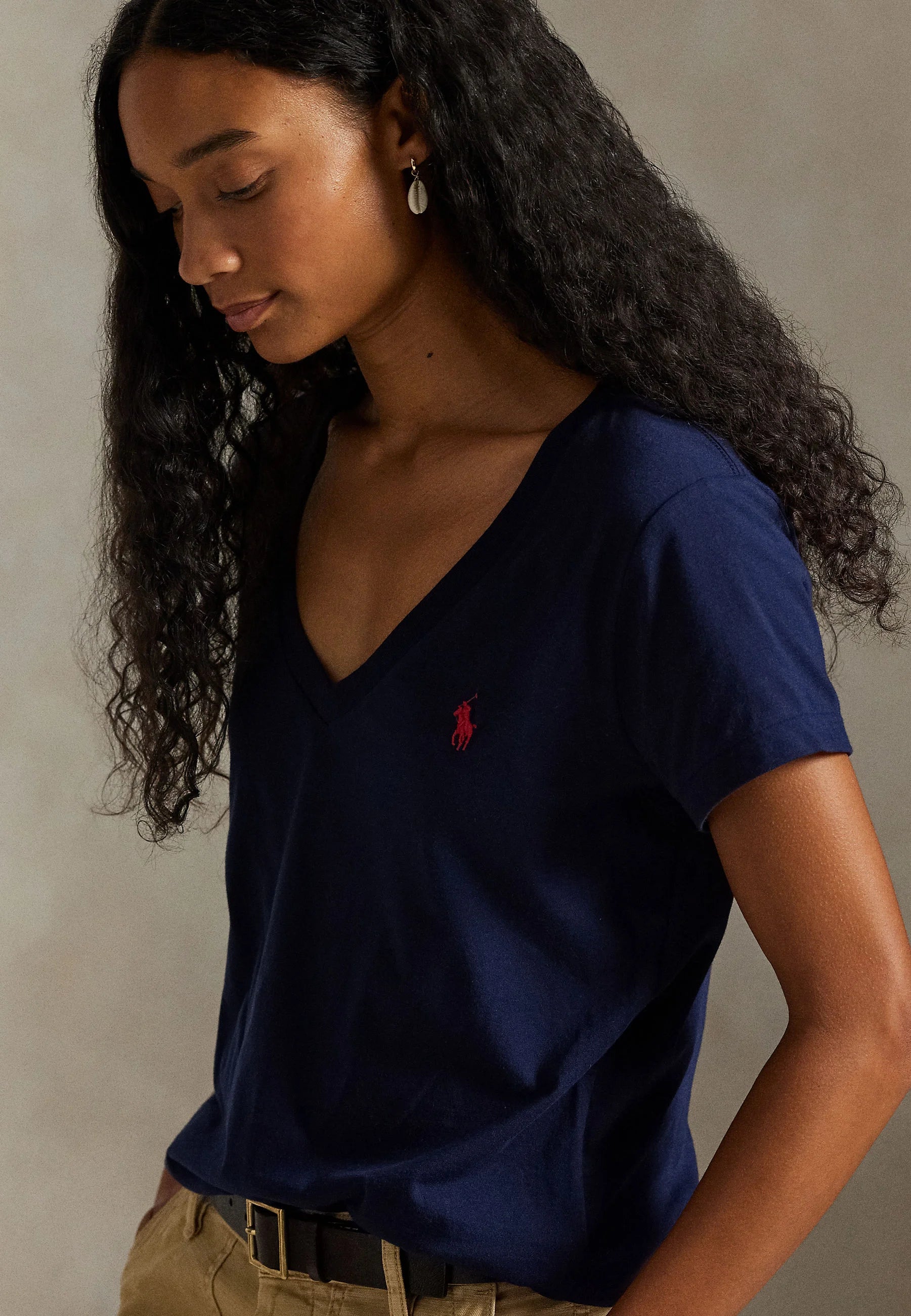Remera Polo Ralph Lauren Cuello V Mujer