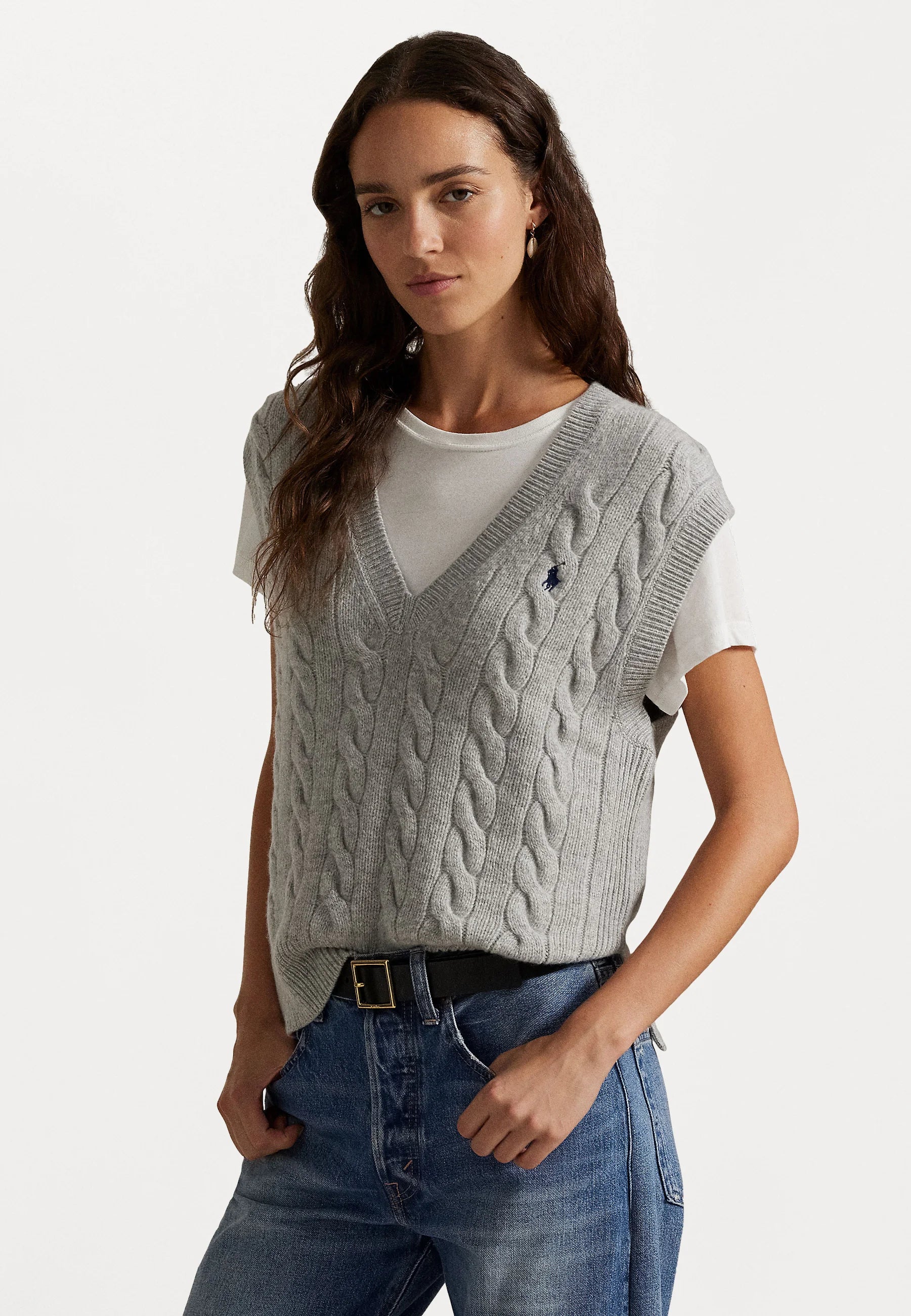 Chaleco Polo Ralph Lauren de punto trenzado de lana y cachemir