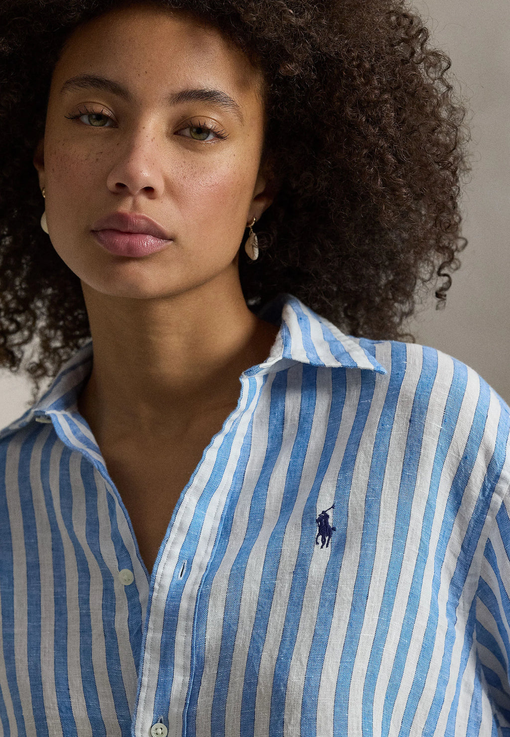 Camisa Polo Ralph Lauren Striped Lino