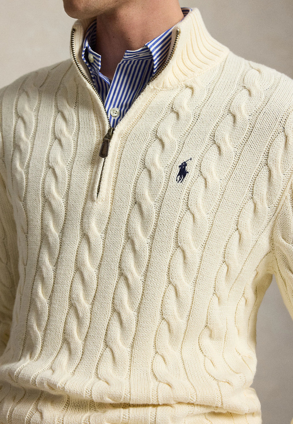 Sweater Trenzado Hombre Quarter Zip