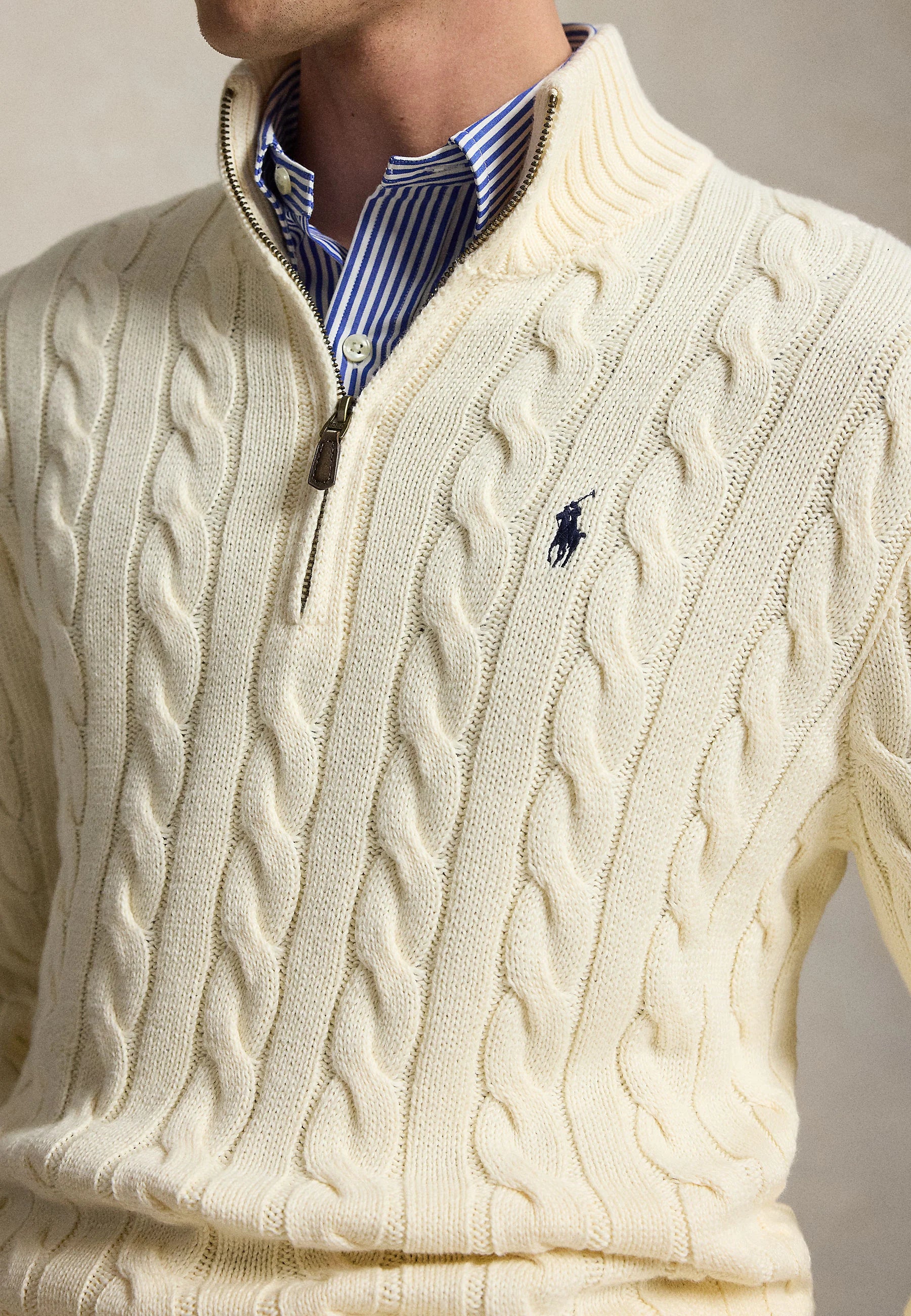 Sweater Trenzado Hombre Quarter Zip