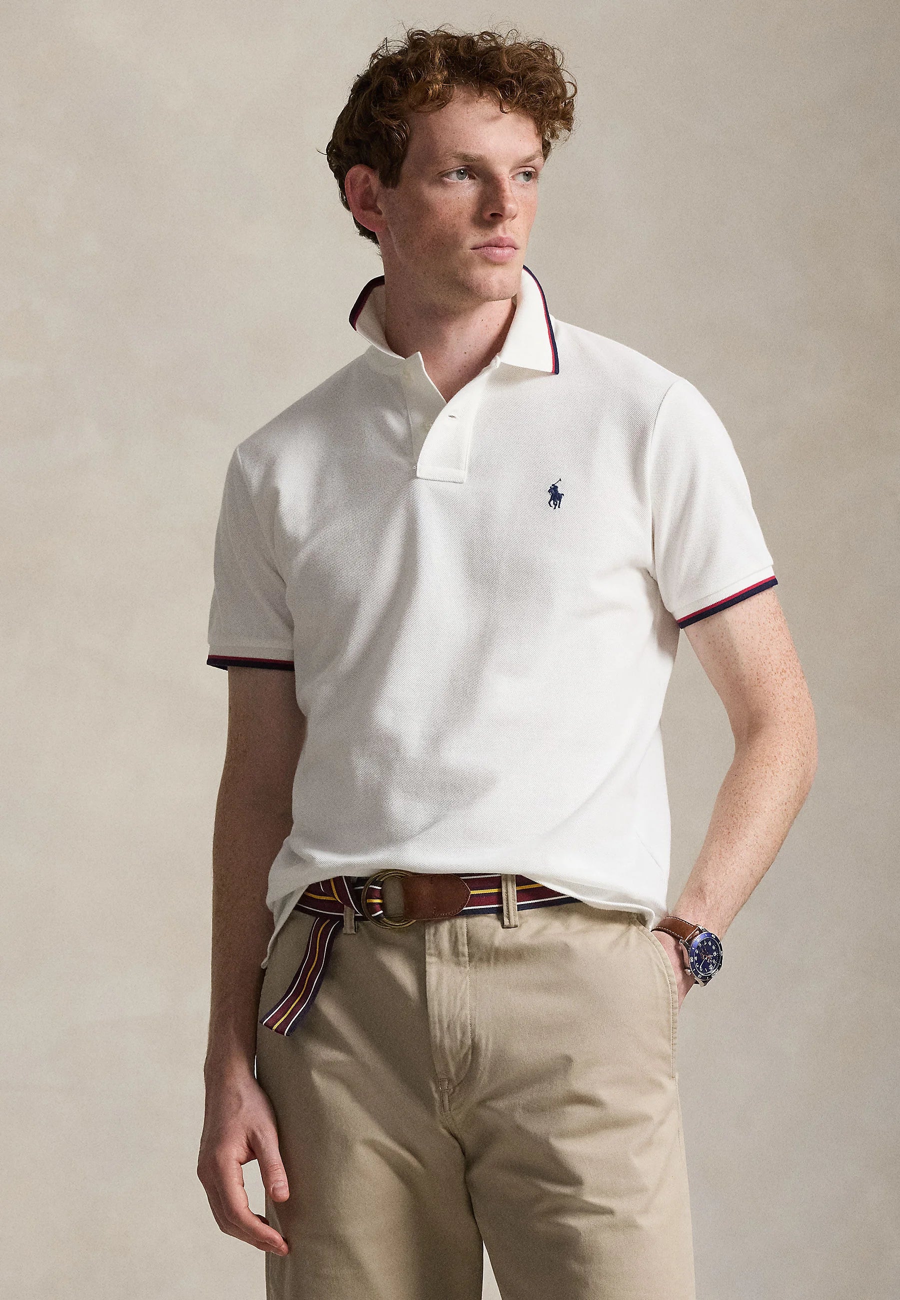 Camisa Polo Ralph Lauren Custom Slim Fit Tipped Mesh