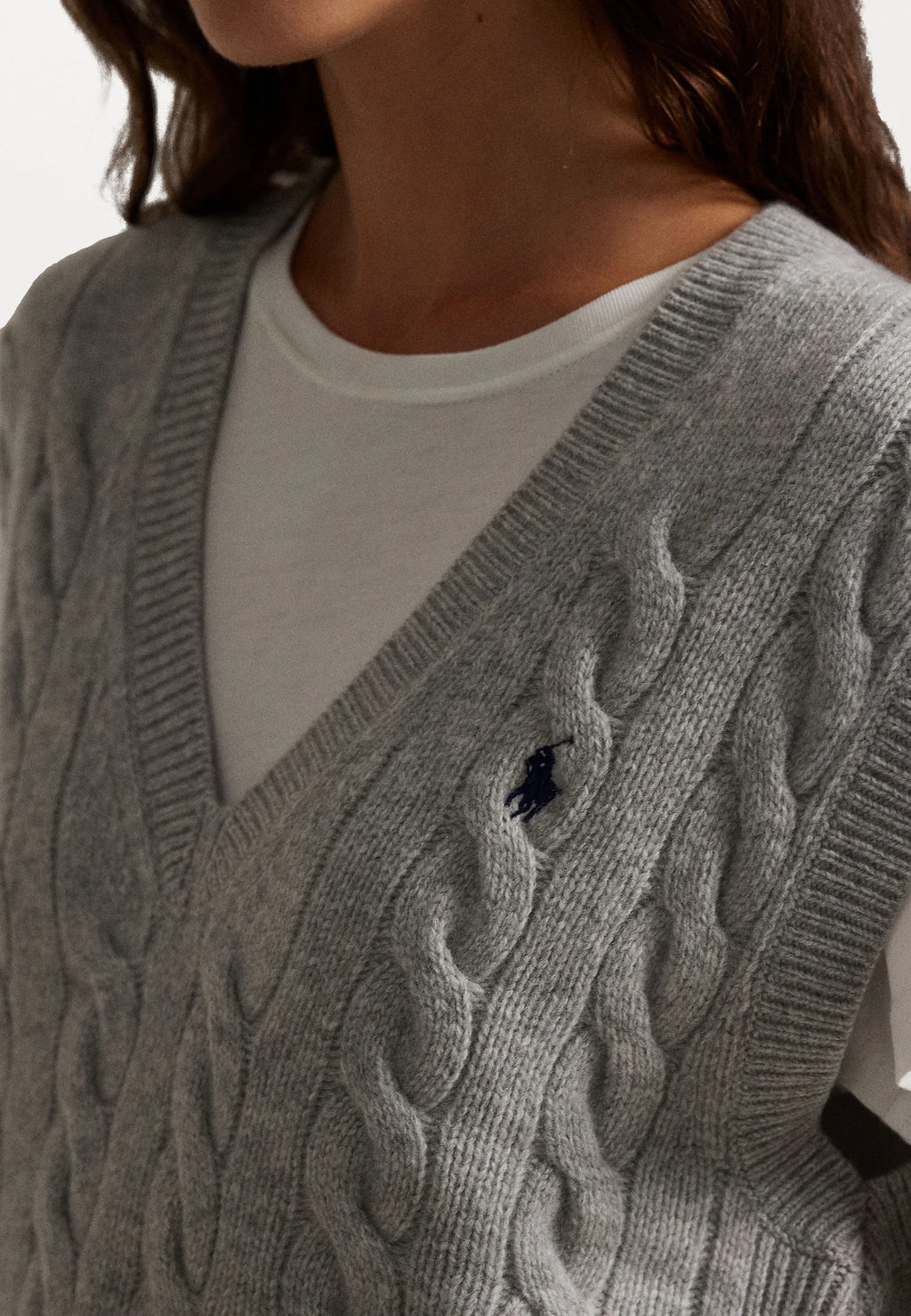 Chaleco Polo Ralph Lauren de punto trenzado de lana y cachemir