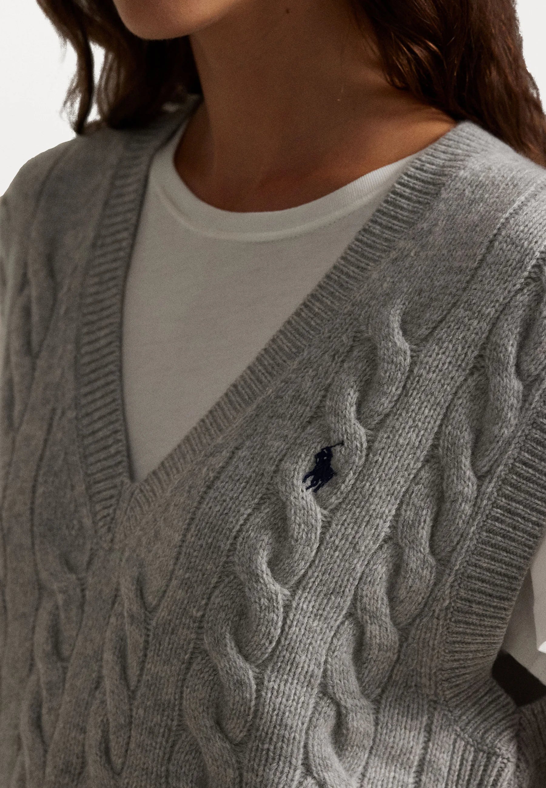 Chaleco Polo Ralph Lauren de punto trenzado de lana y cachemir