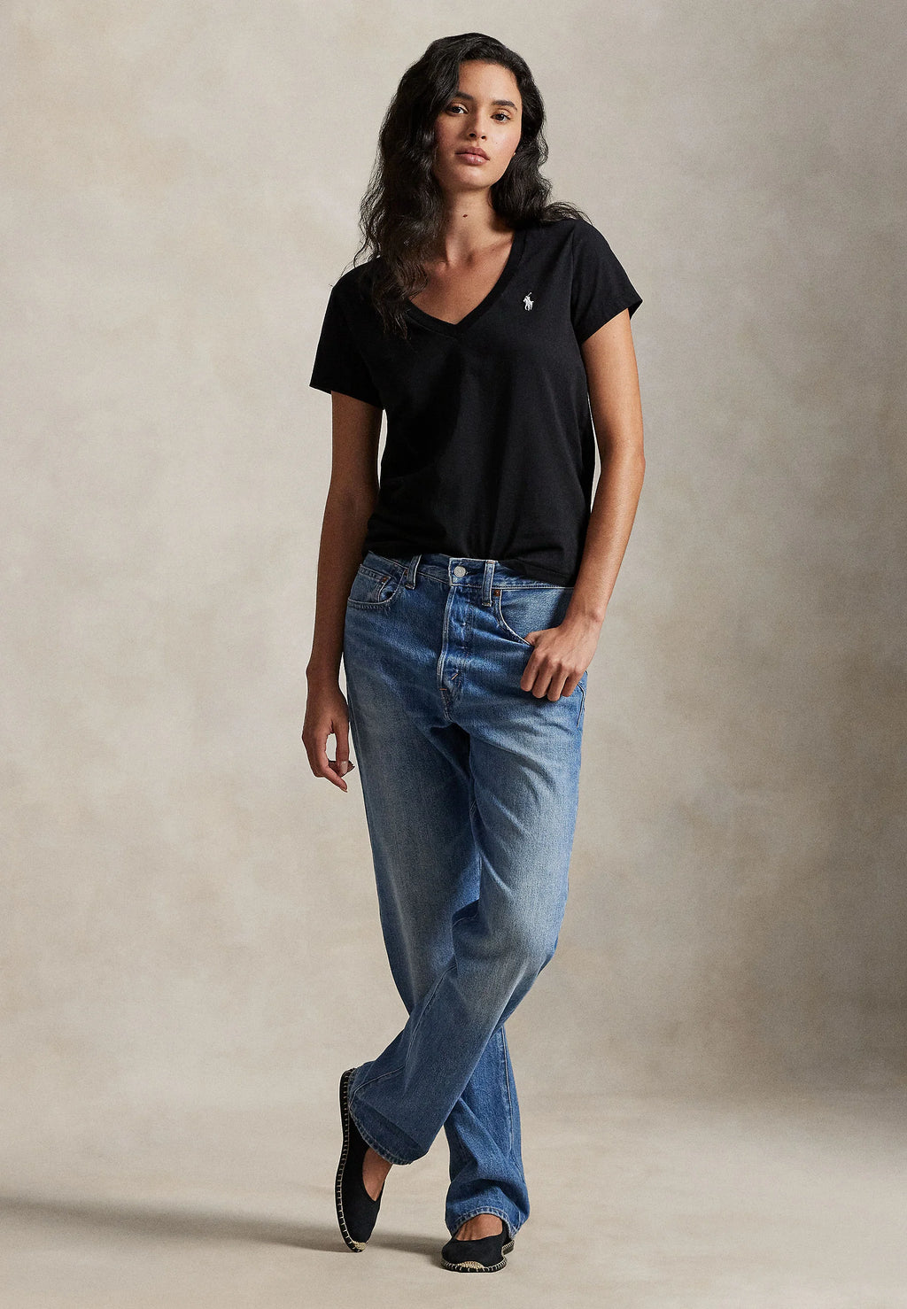 Remera Polo Ralph Lauren Cuello V Mujer