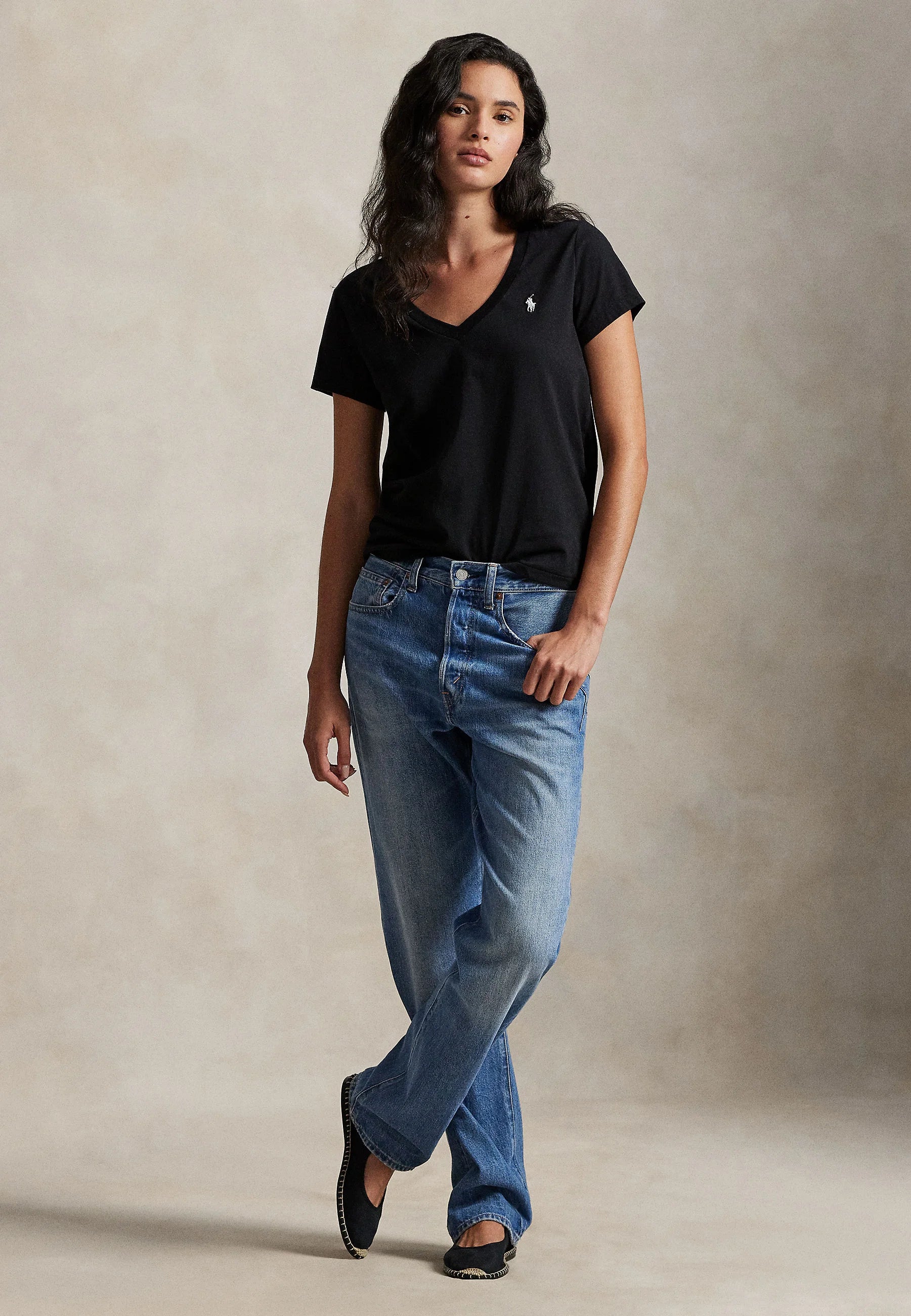 Remera Polo Ralph Lauren Cuello V Mujer