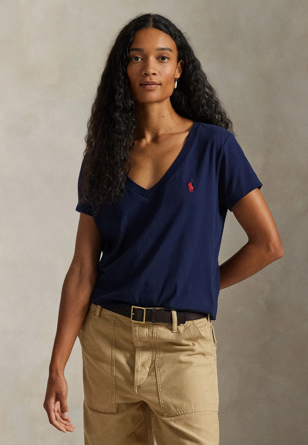 Remera Polo Ralph Lauren Cuello V Mujer