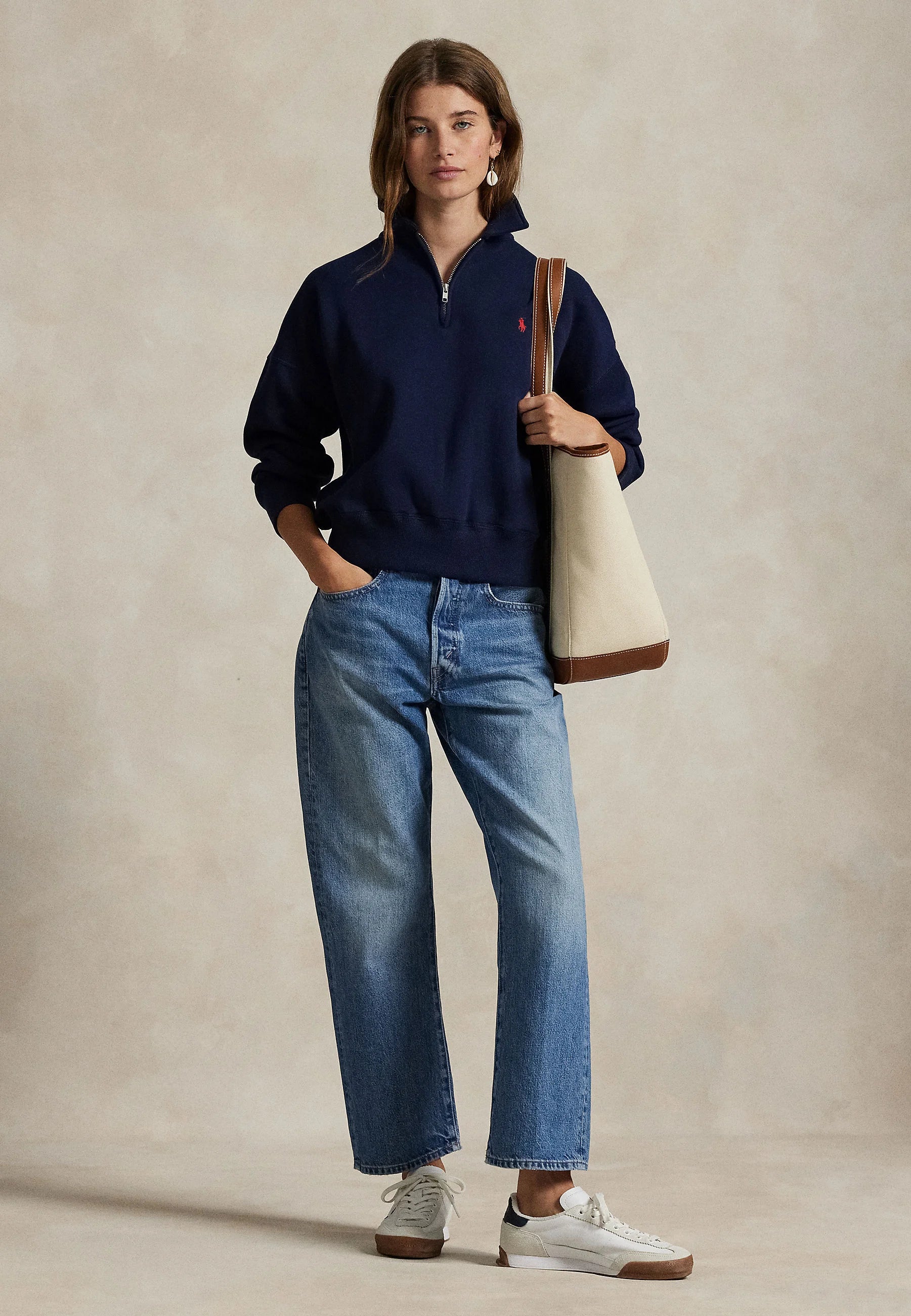 Sweater Quarter Zip Polo Ralph Lauren Mujer