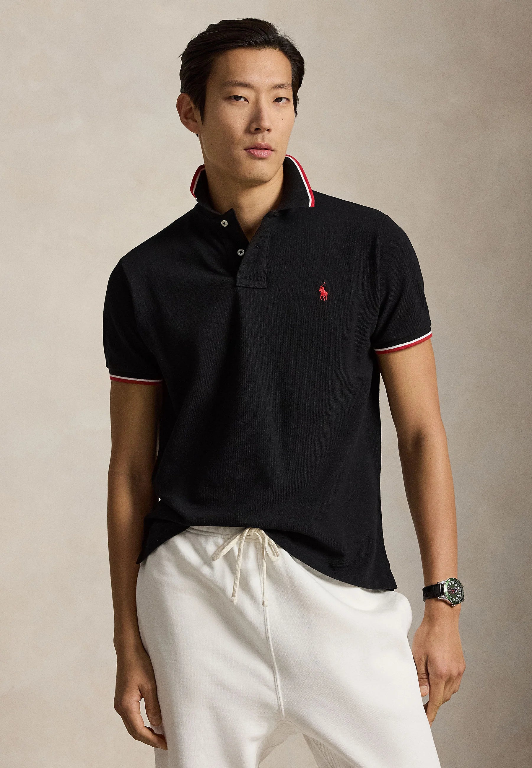Camisa Polo Ralph Lauren Custom Slim Fit Tipped Mesh
