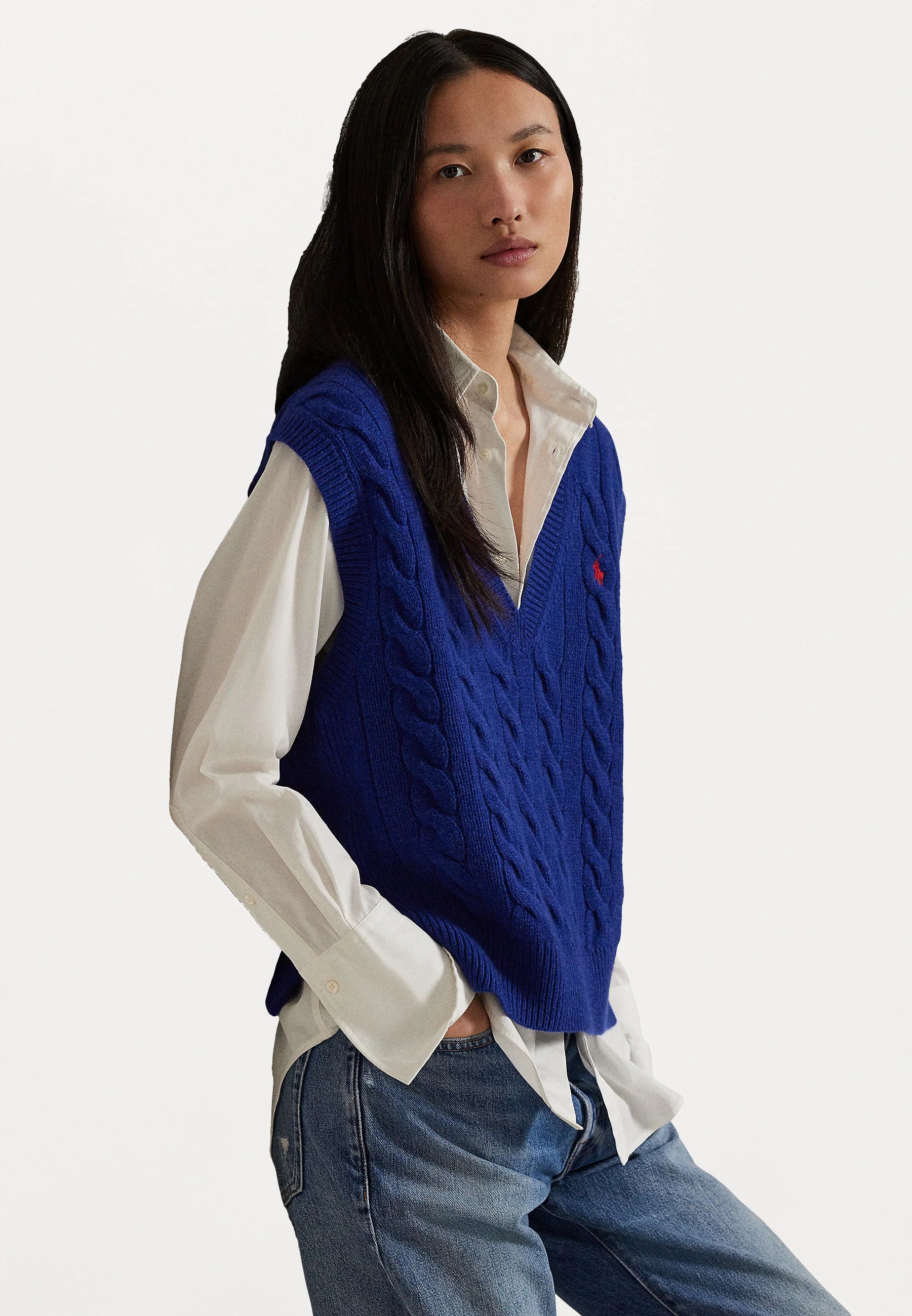 Chaleco Polo Ralph Lauren de punto trenzado de lana y cachemir