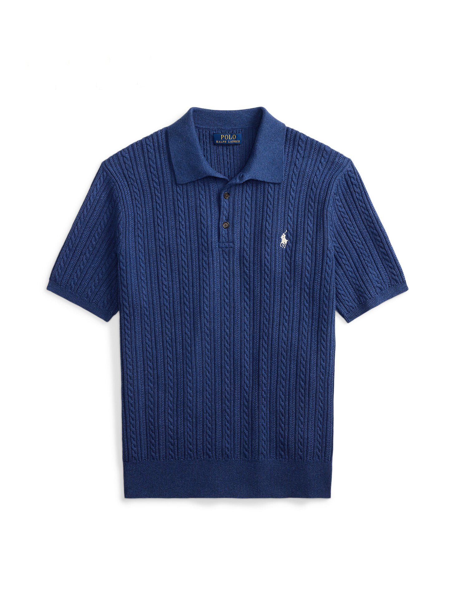 Cable-Knit Cotton Polo-Collar Jumper