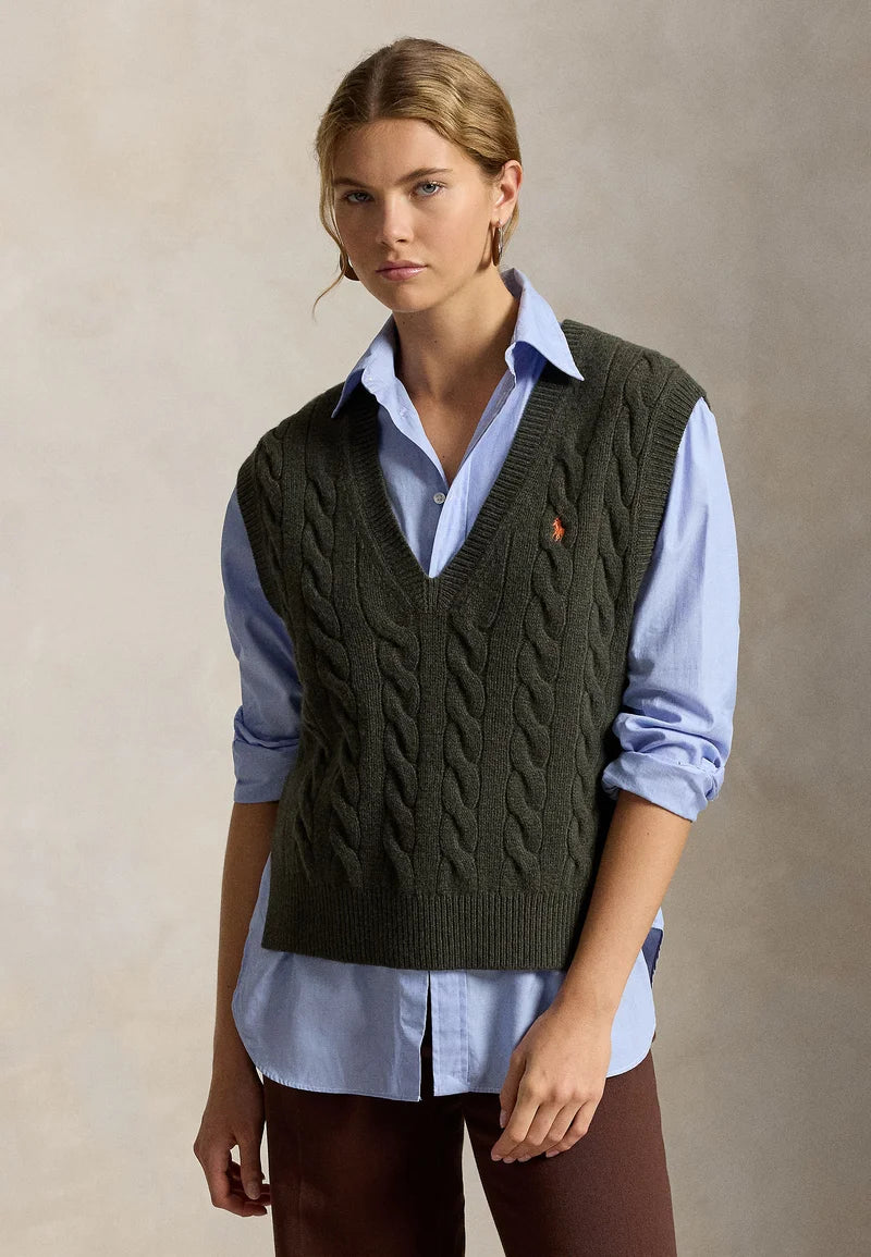 Chaleco Polo Ralph Lauren de punto trenzado de lana y cachemir