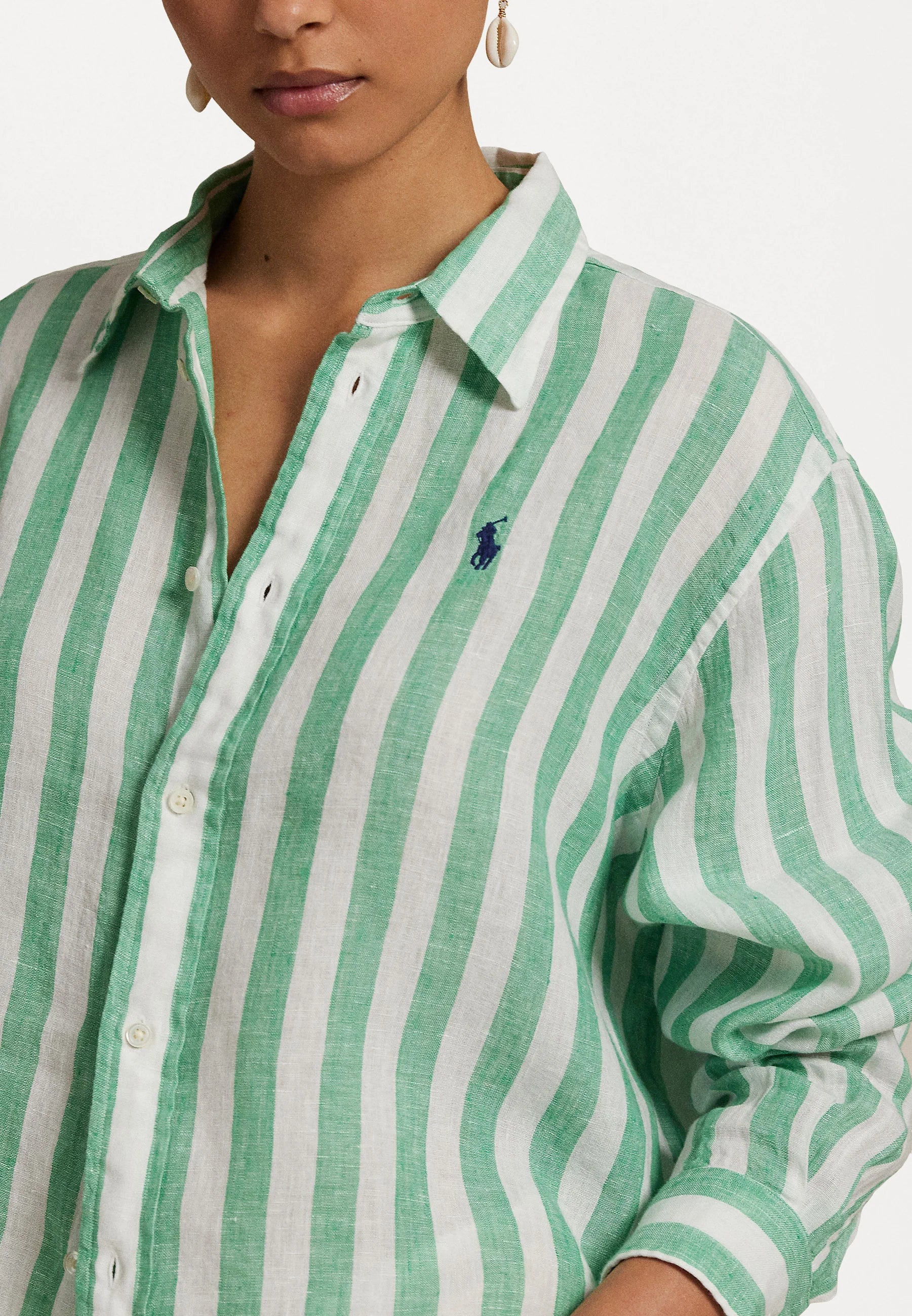 Camisa Polo Ralph Lauren Striped Lino