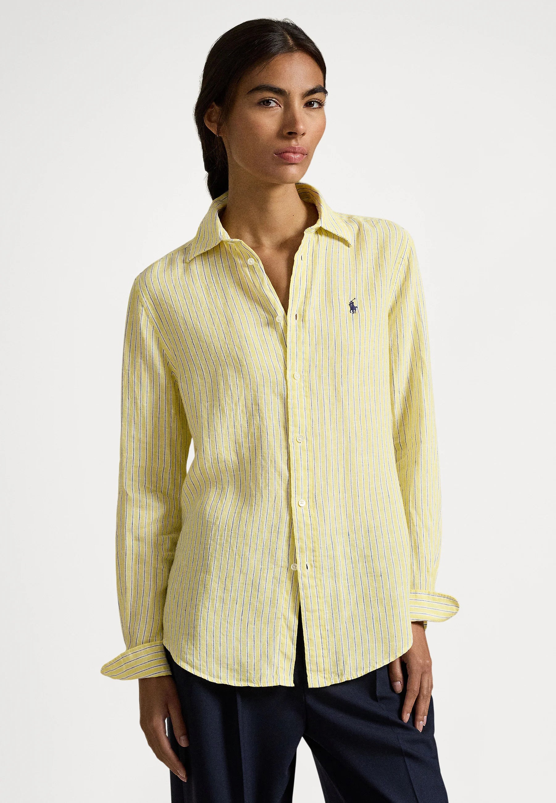 Camisa Polo Ralph Lauren Striped Classic Fit Lino