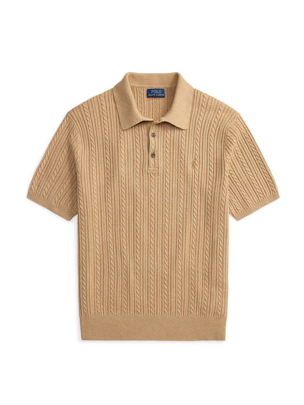 Cable-Knit Cotton Polo-Collar Jumper