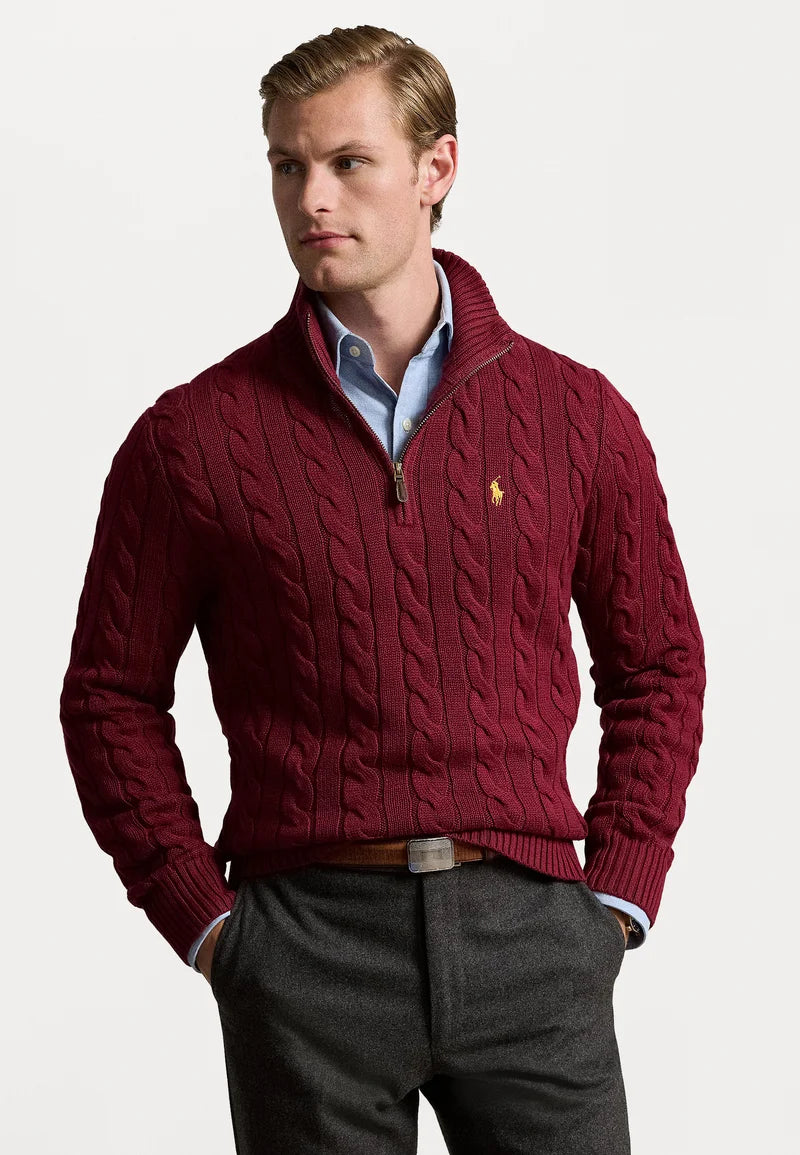 Sweater Trenzado Hombre Quarter Zip