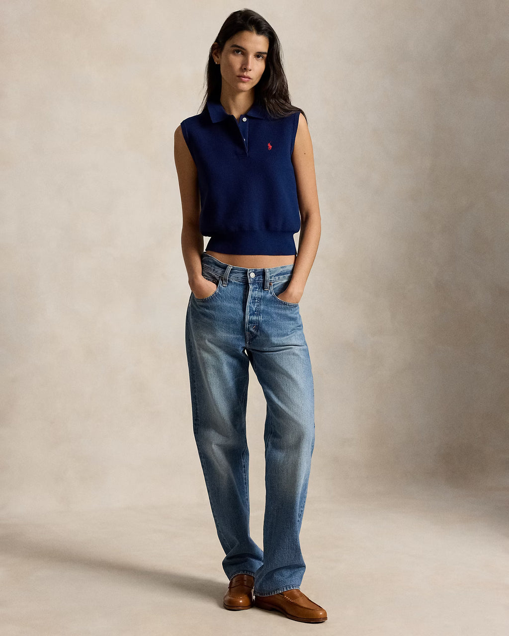 Jersey Polo Ralph Lauren tipo polo de algodón sin mangas