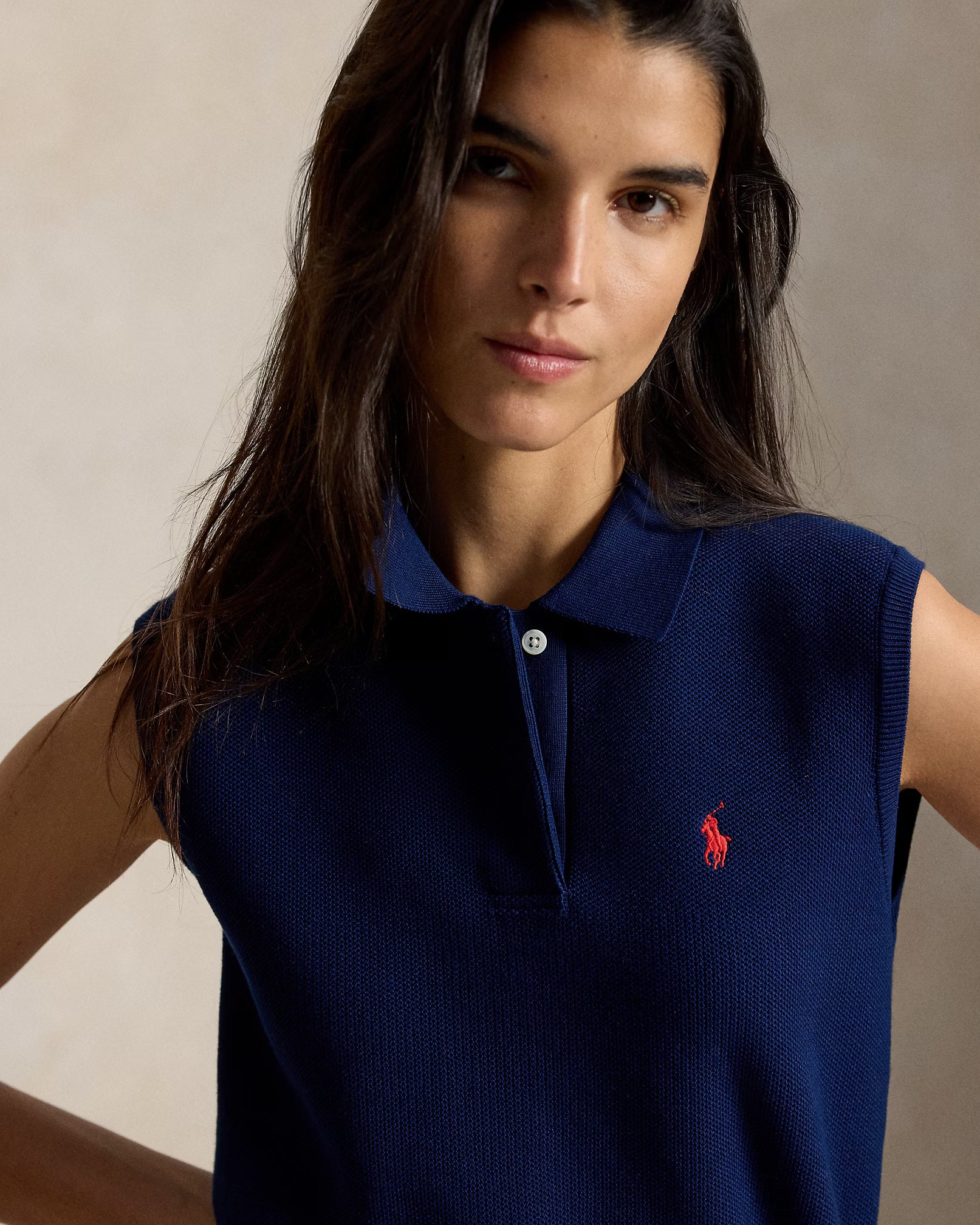 Jersey Polo Ralph Lauren tipo polo de algodón sin mangas